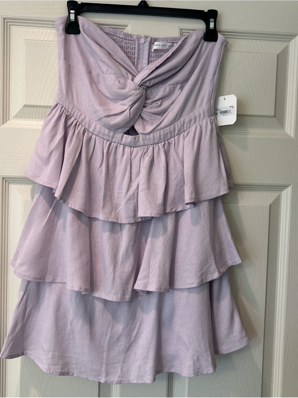 Altar'd State Strapless Tiered Lavender Dress